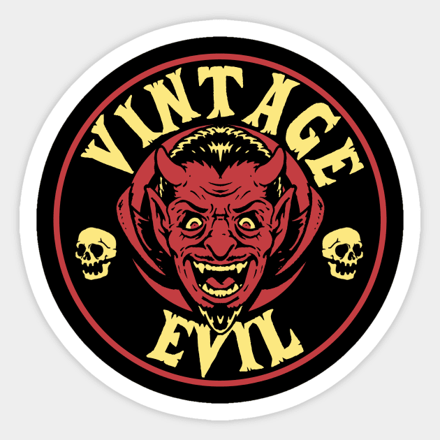 Vintage Evil Devil Sticker by MonstersandMartians